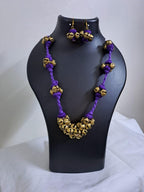 Elegant Thread necklace with trinkets n matching earrings