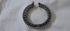 Silver oxidised bracelet/kada