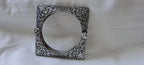 Silver oxidised bracelet/kada