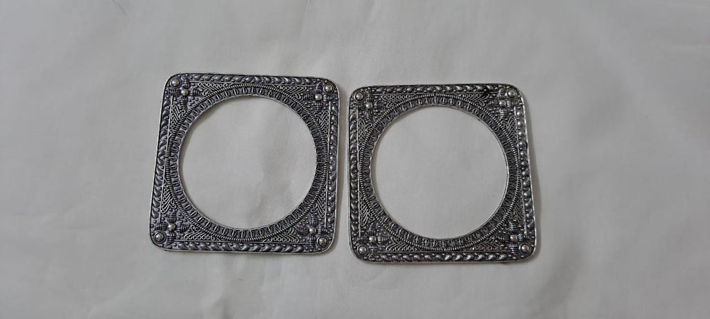 Traditional silver oxidised bangles