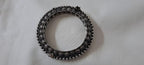 Silver oxidised bracelet/kada