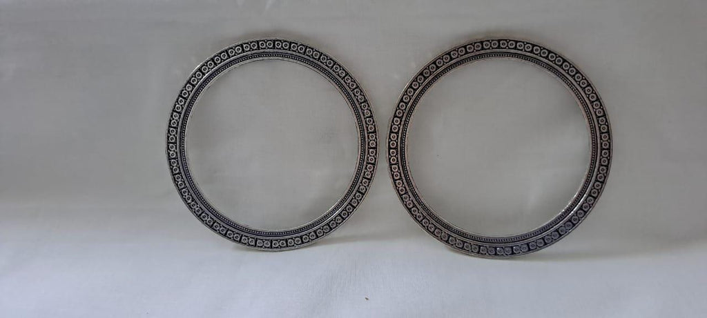 Traditional silver oxidised bangles