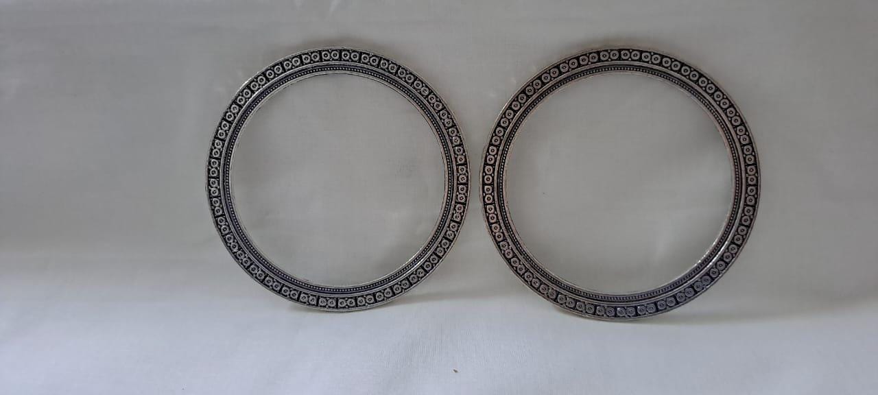 Traditional silver oxidised bangles