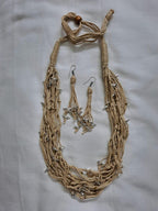 Exclusive handmade thread jewellery necklace set with silver Oxidised small birds n matching earrings