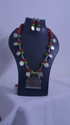 Silver Oxidised Jewellery Set with Matching Earrings